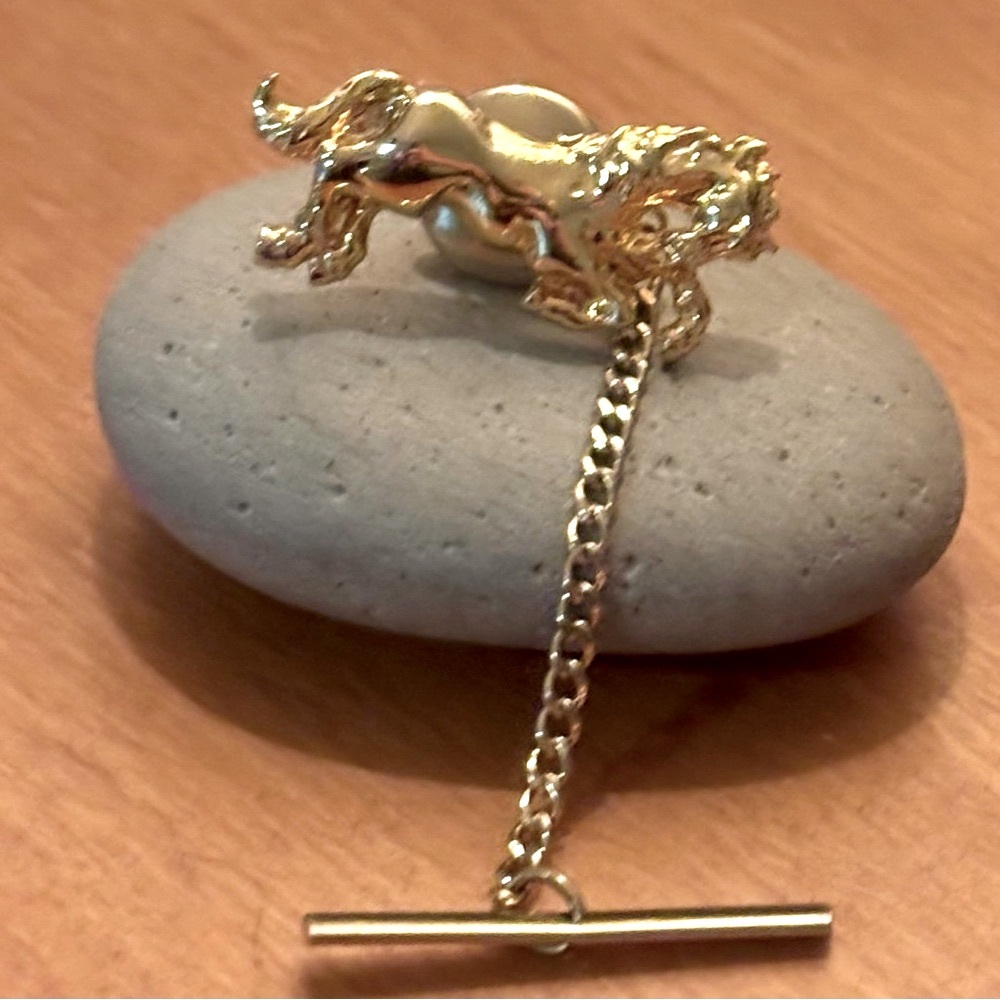 Vintage Galloping Gold Horse Tie Tack/Pin!